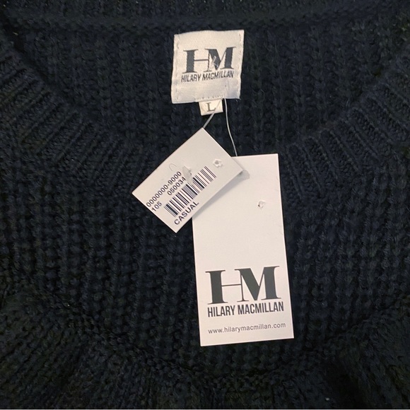Hilary MacMillan Black Sweater With Ruffle NWT - Picture 4 of 6